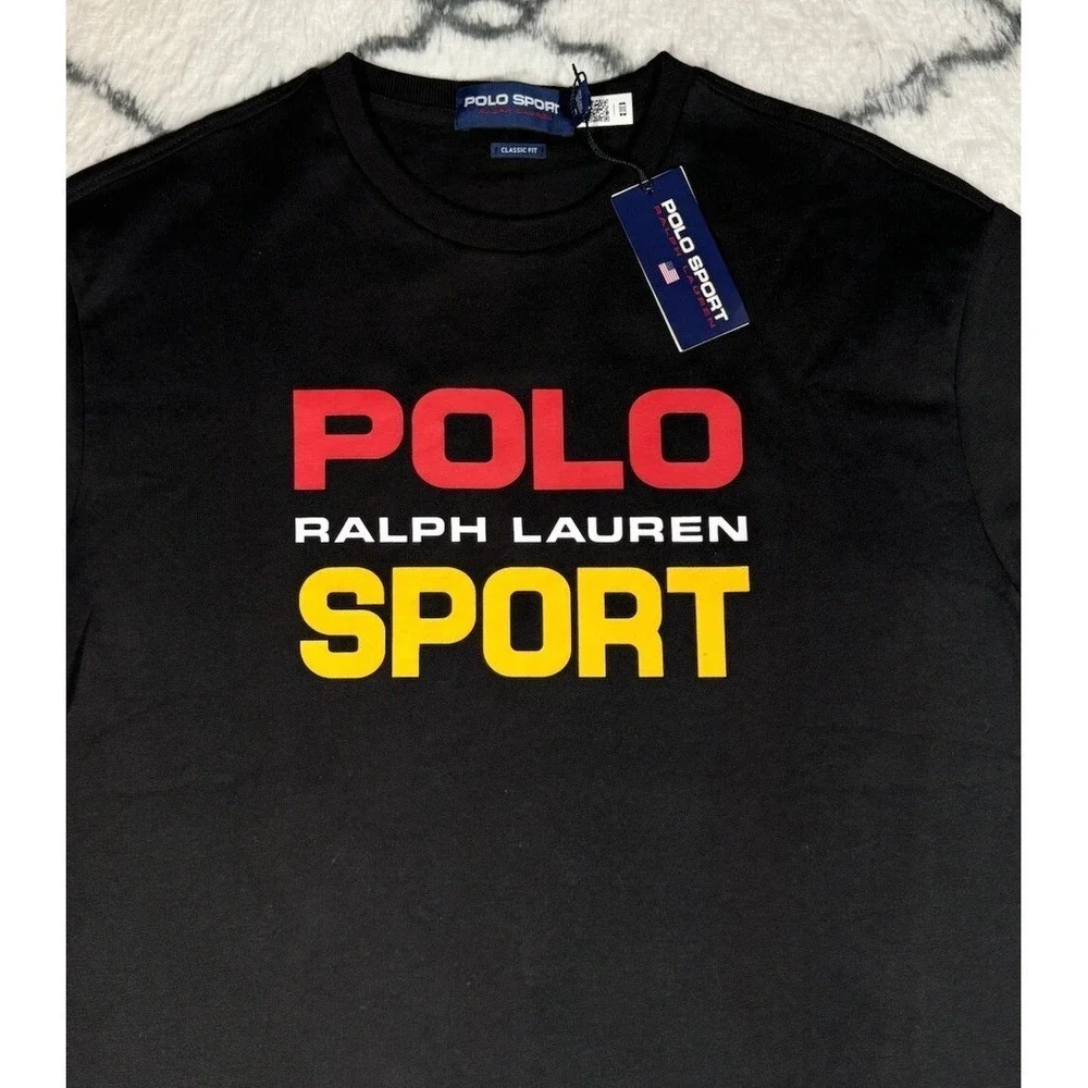 Ralph Lauren POLO SPORT Big Logo Shirt‎ Classic Fit Black Men's Sz S *NEW* $75